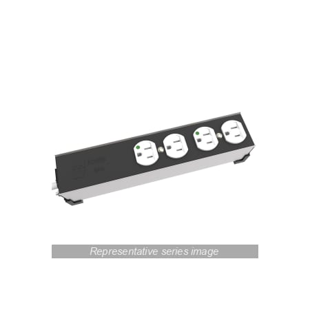 Hammond Power Strip, Heavy Duty, Medical Grade, 5-15R-HG, L5-15P, 15 ft., Black 1584T4DH6
